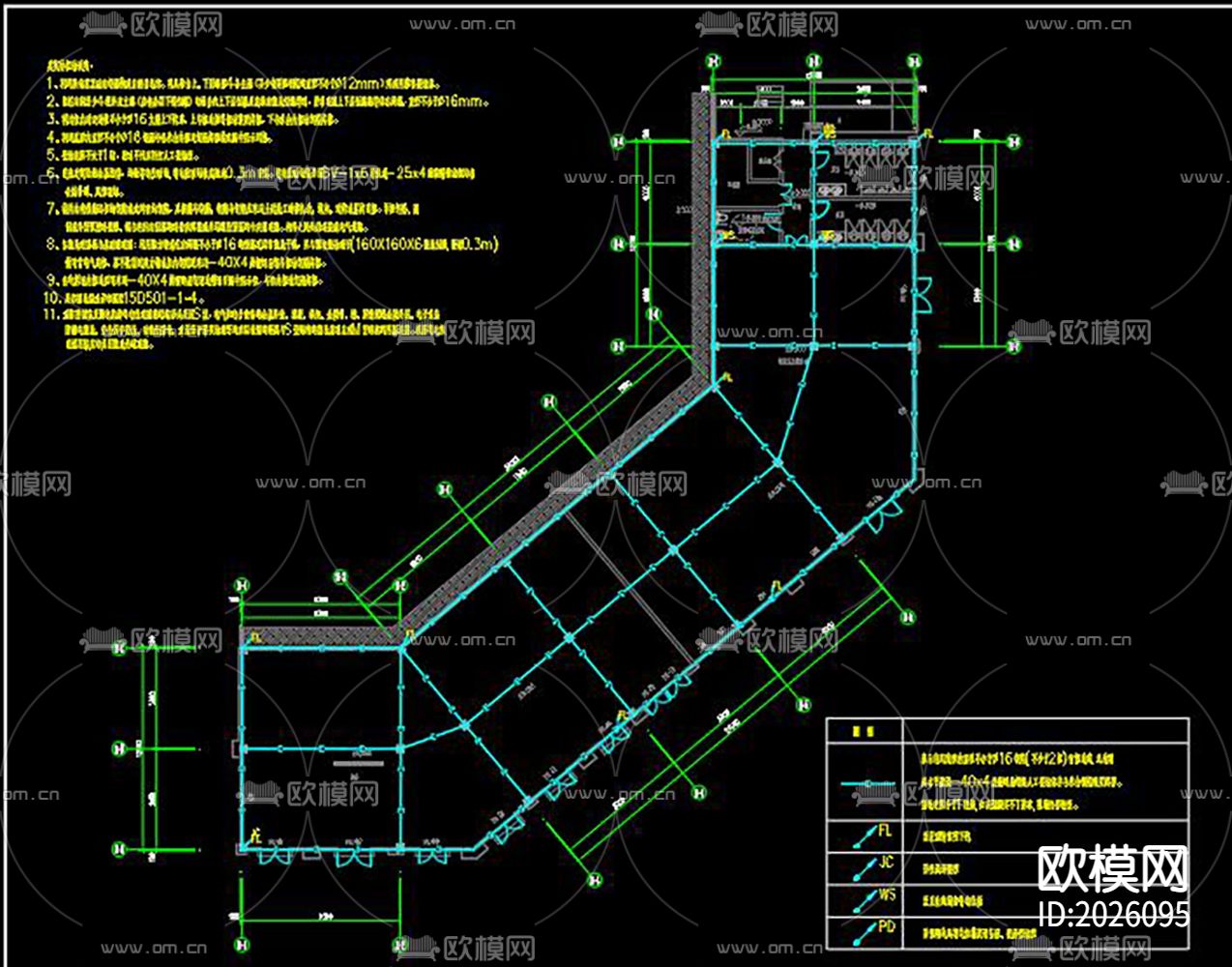 办公楼cad电气下载（渲染图1）