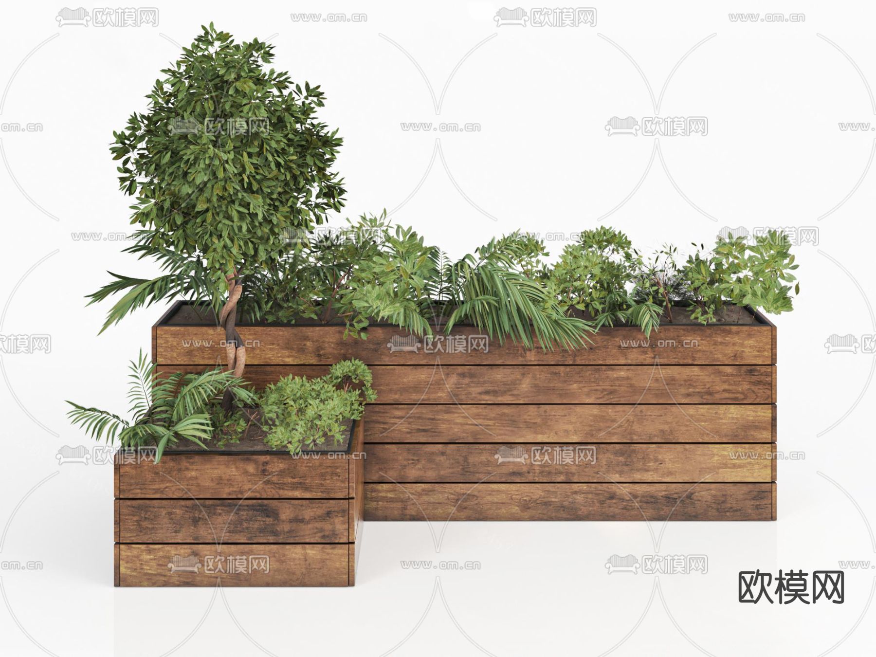 现代绿植盆栽su模型下载