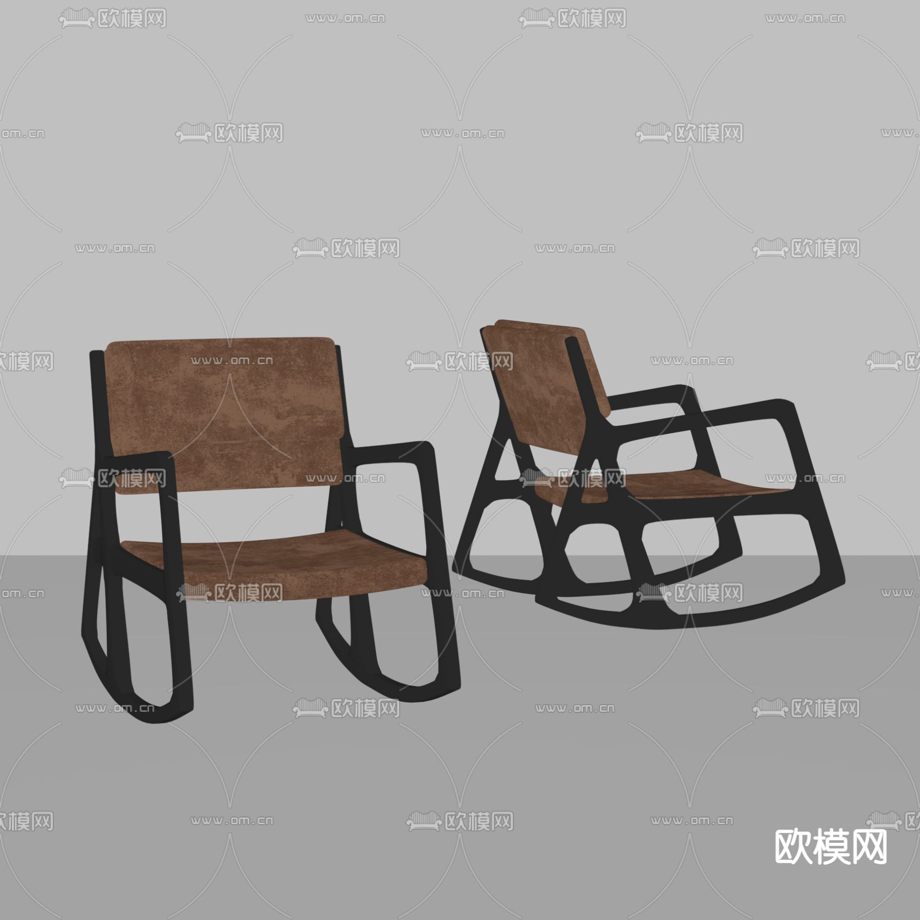 现代布艺摇椅su模型下载（渲染图2）