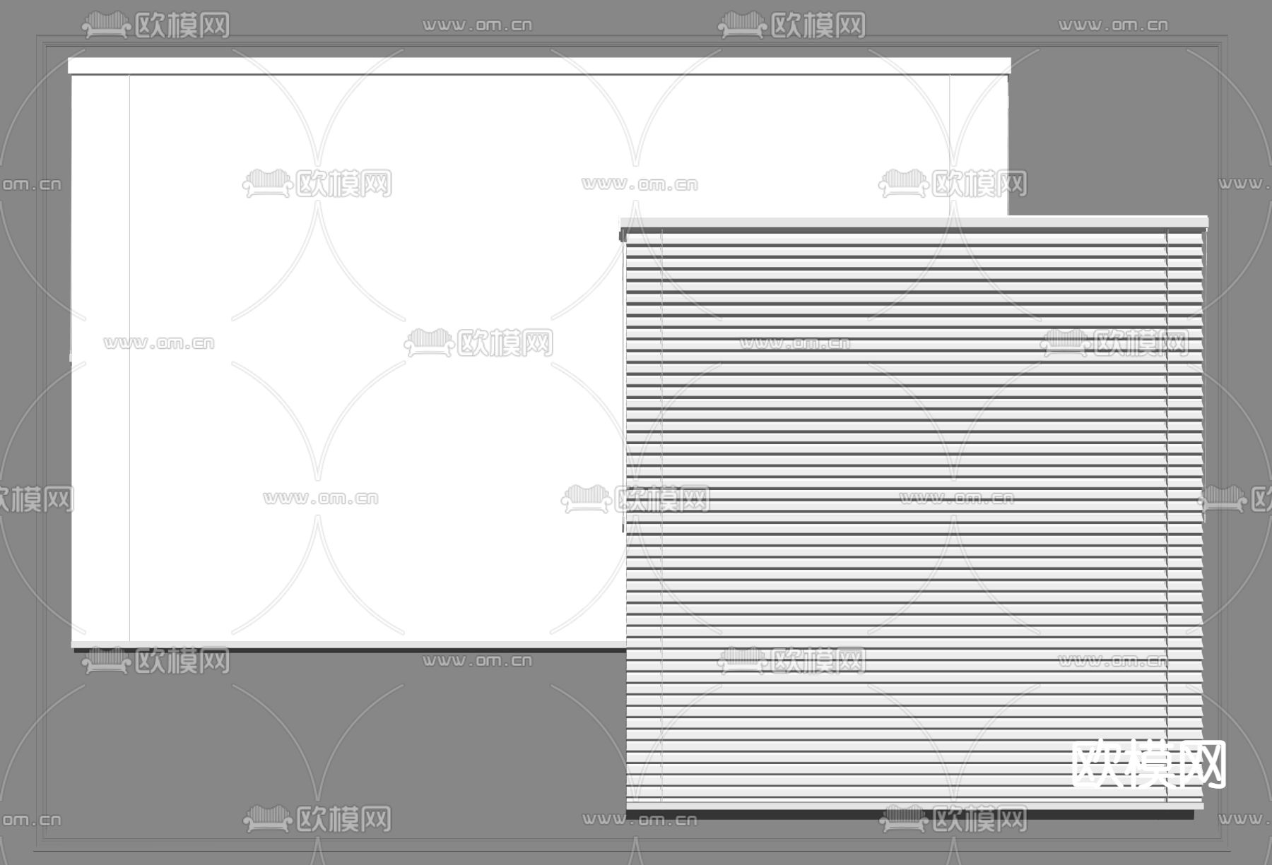 现代窗帘梦幻帘百叶帘su模型下载（渲染图2）