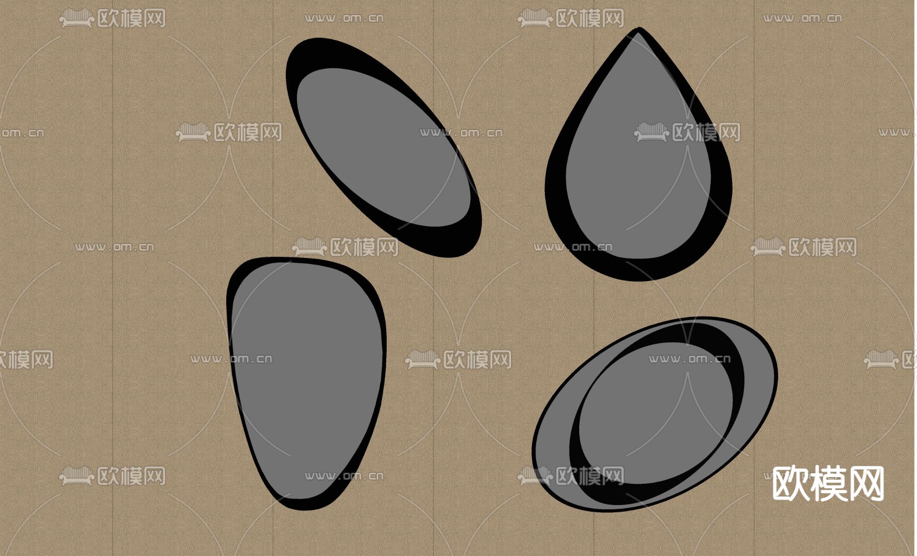 现代镜子su模型下载（渲染图2）