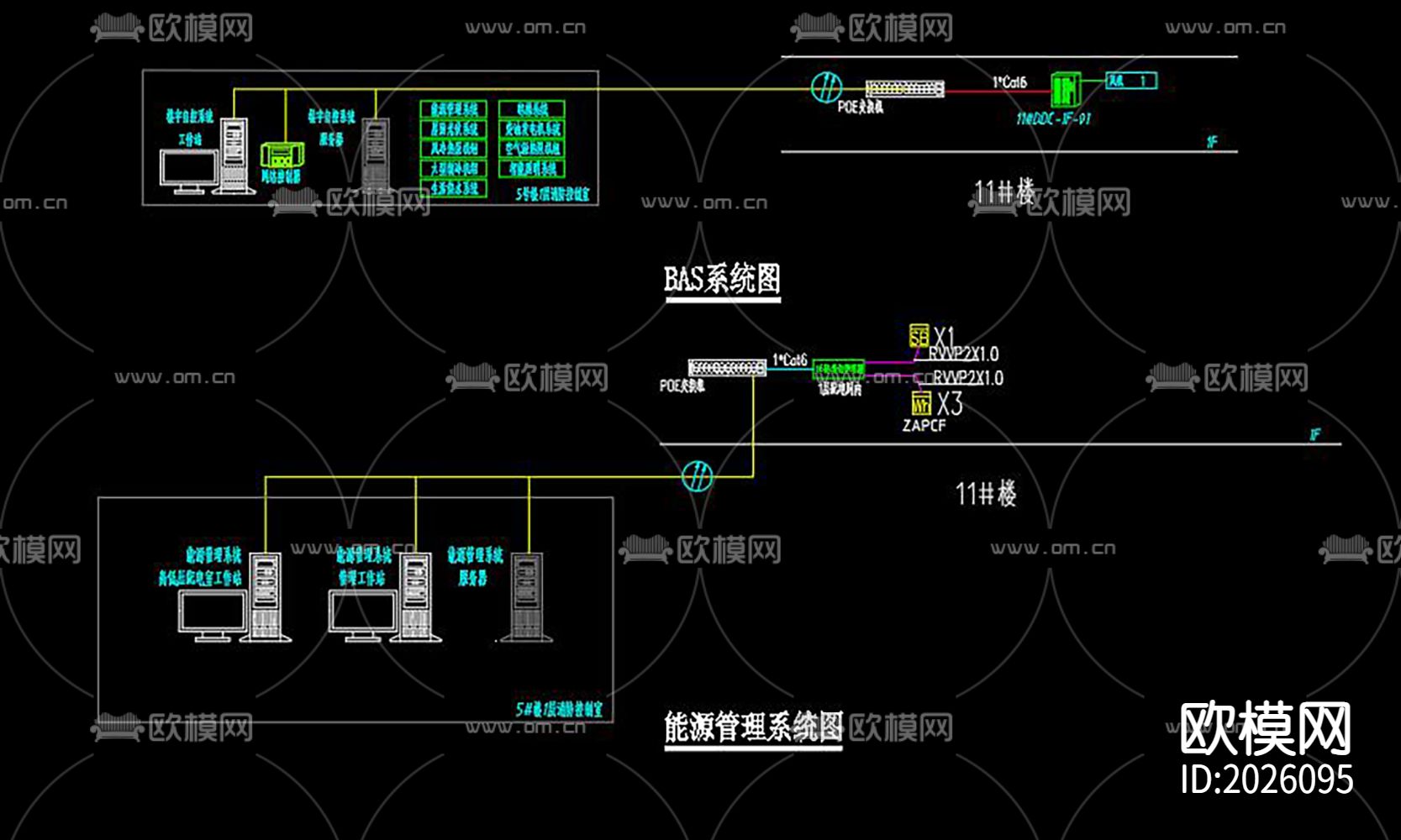 办公楼cad电气下载（渲染图5）