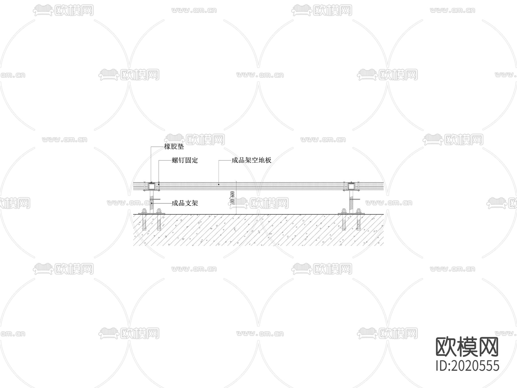 架空地板cad节点大样图下载
