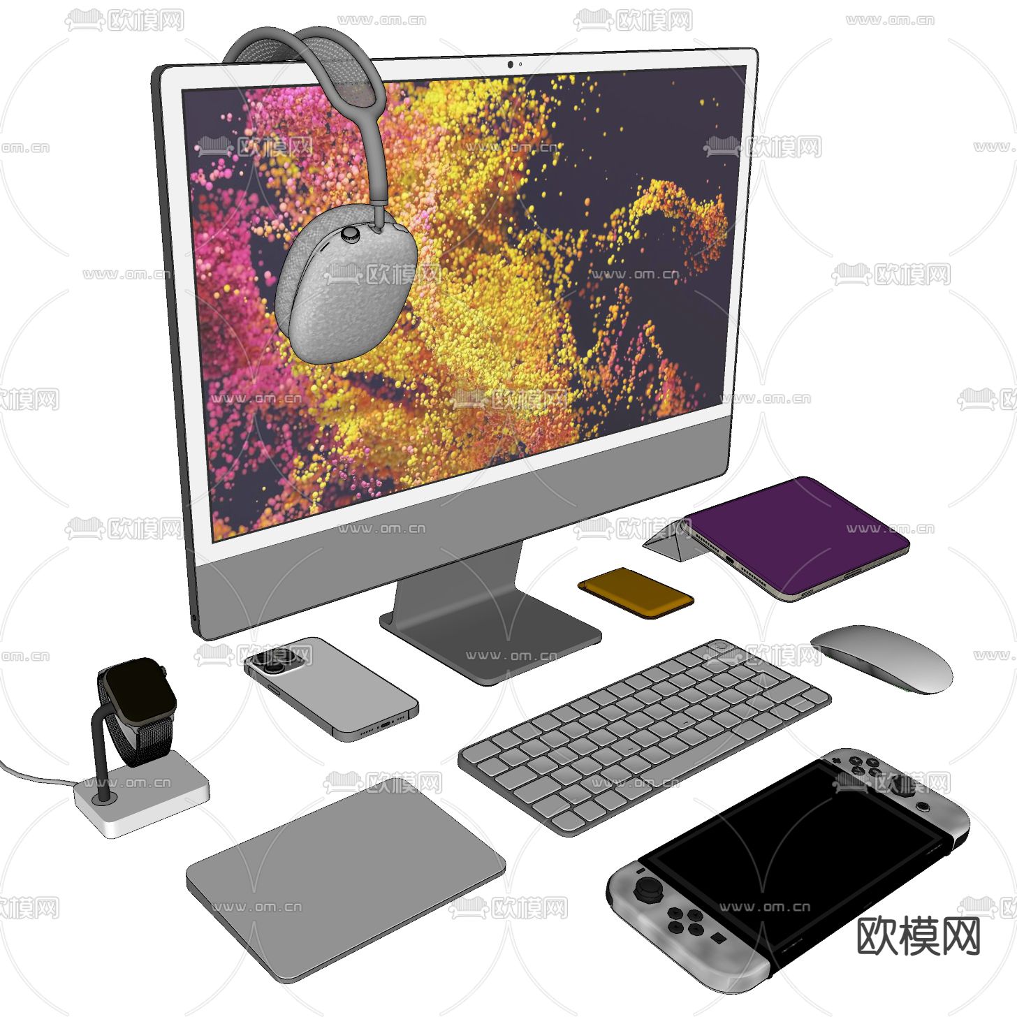 现代数码电器su模型下载（渲染图2）