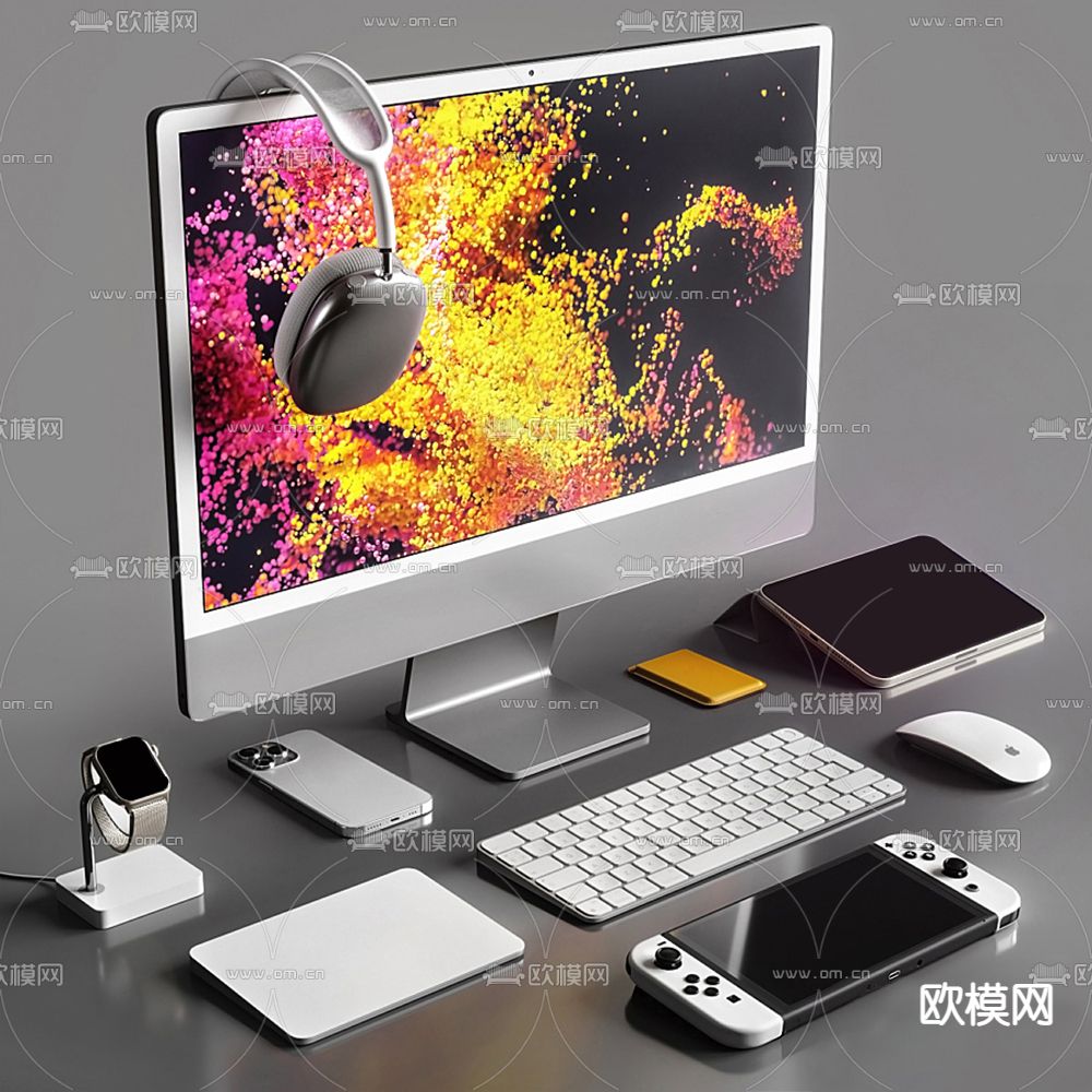 现代数码电器su模型下载（渲染图1）