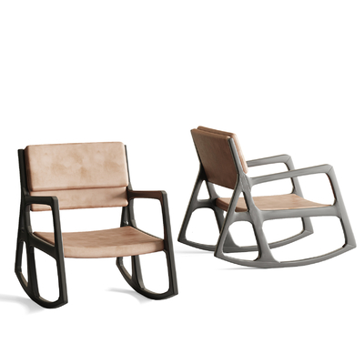  现代布艺摇椅su模型 