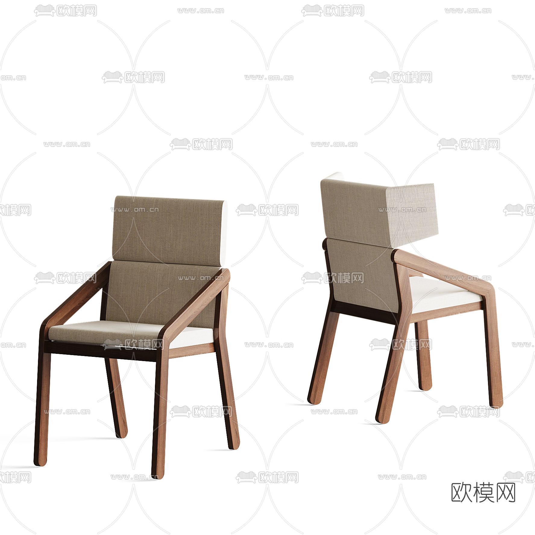 现代布艺单椅3d模型下载