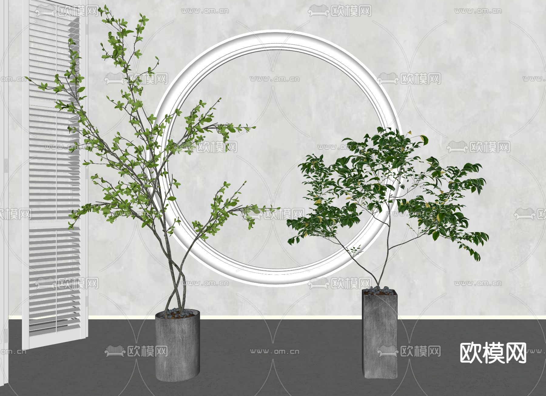 现代绿植su模型下载