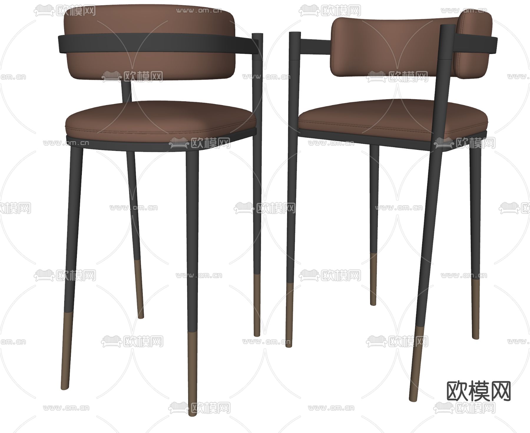 现代吧椅su模型下载（渲染图2）
