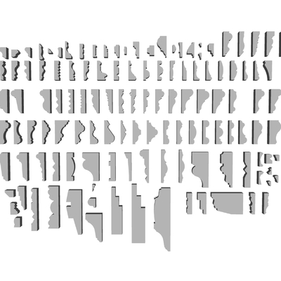  欧式石膏线放样线su模型 