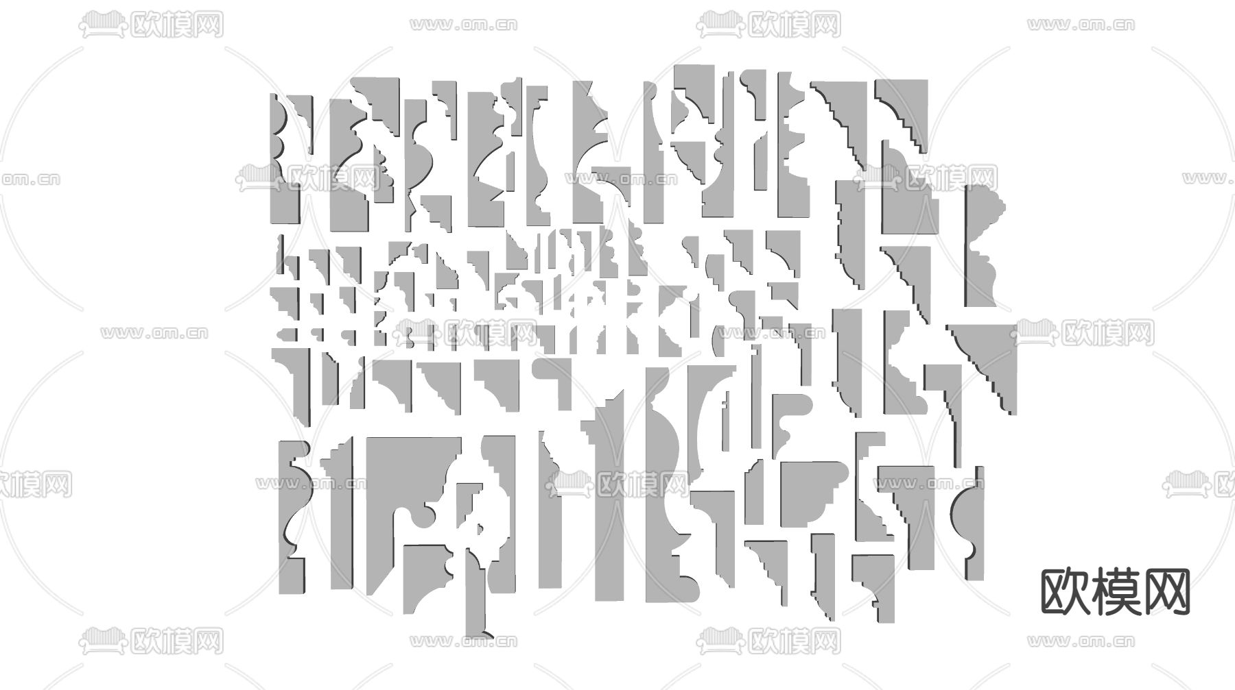 欧式石膏线su模型下载