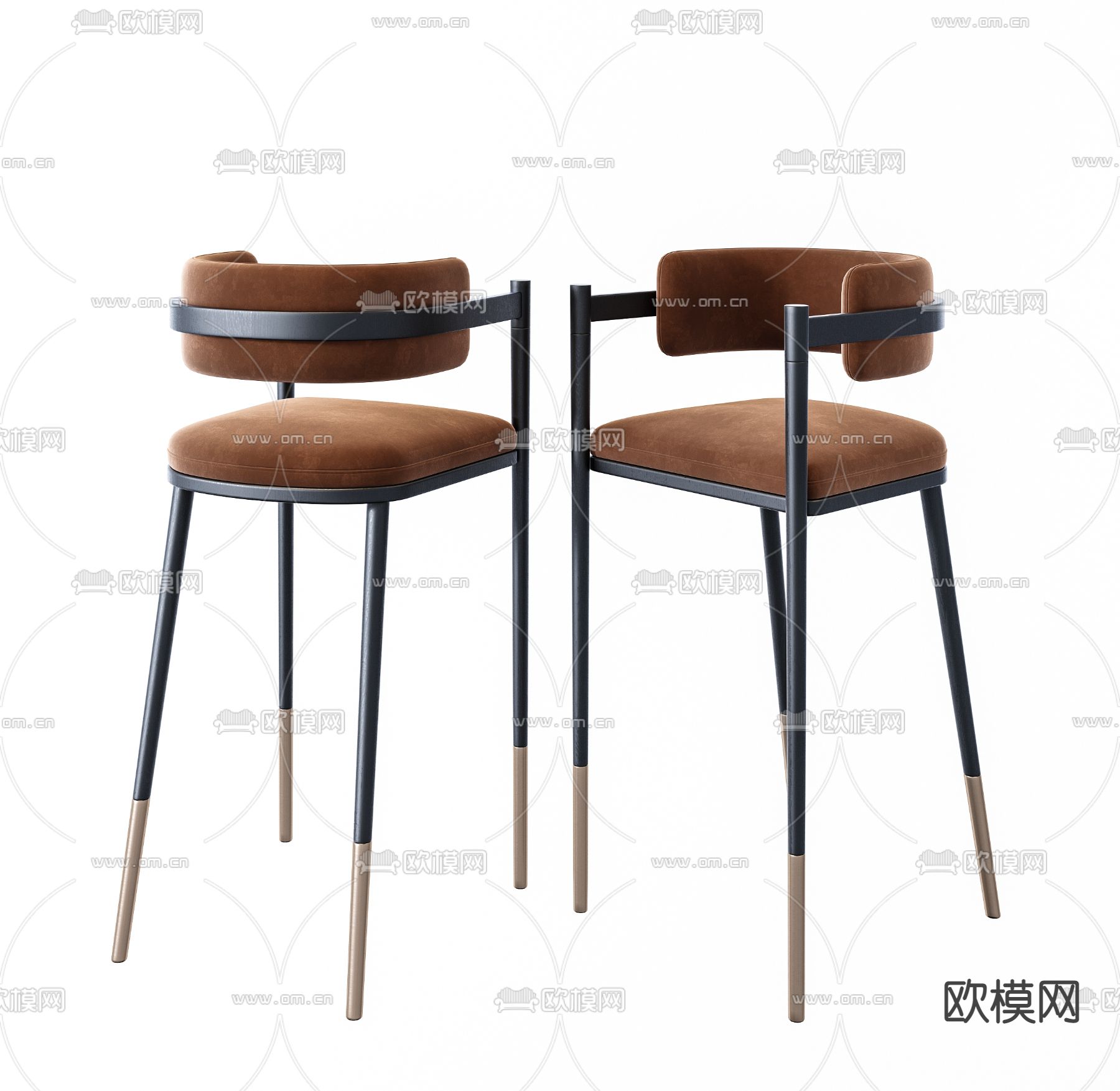 现代吧椅su模型下载（渲染图1）