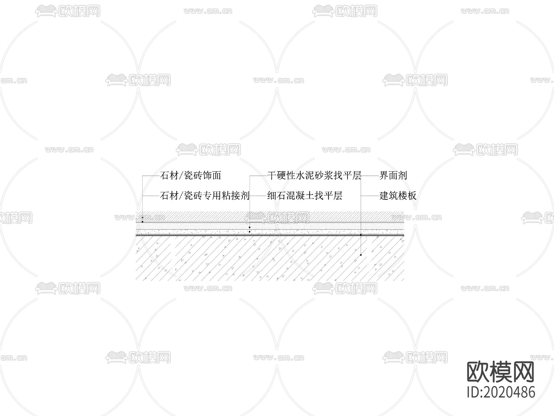 石材瓷砖地坪cad节点大样图下载
