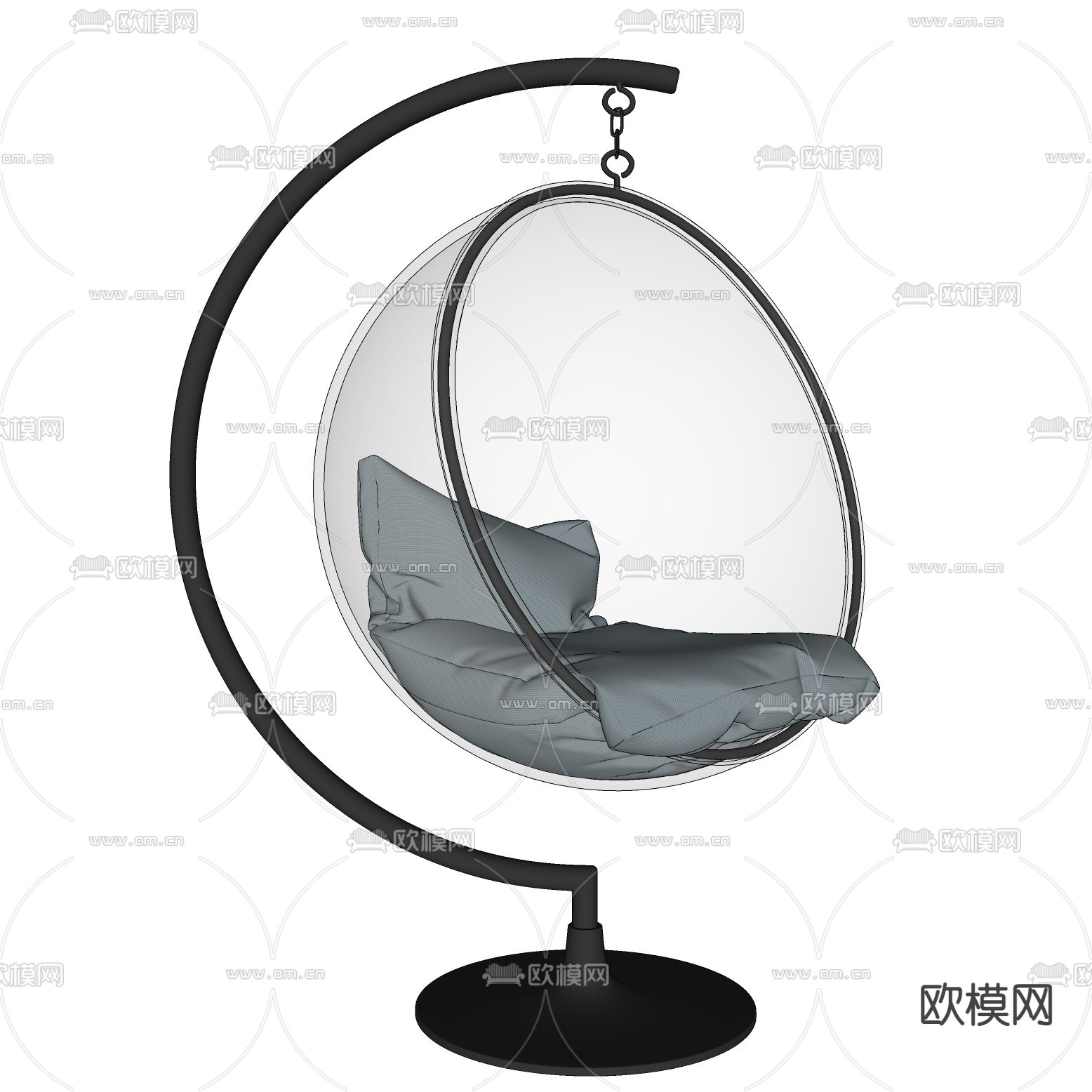 现代休闲吊椅su模型下载（渲染图2）