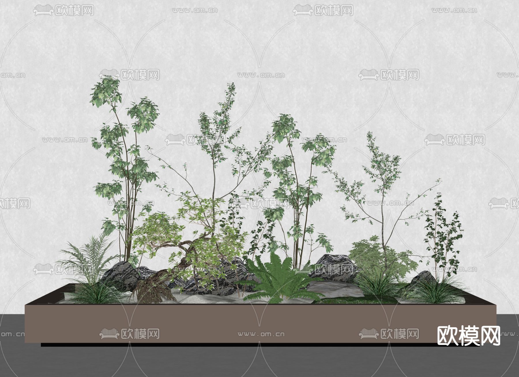 现代绿植盆栽su模型下载