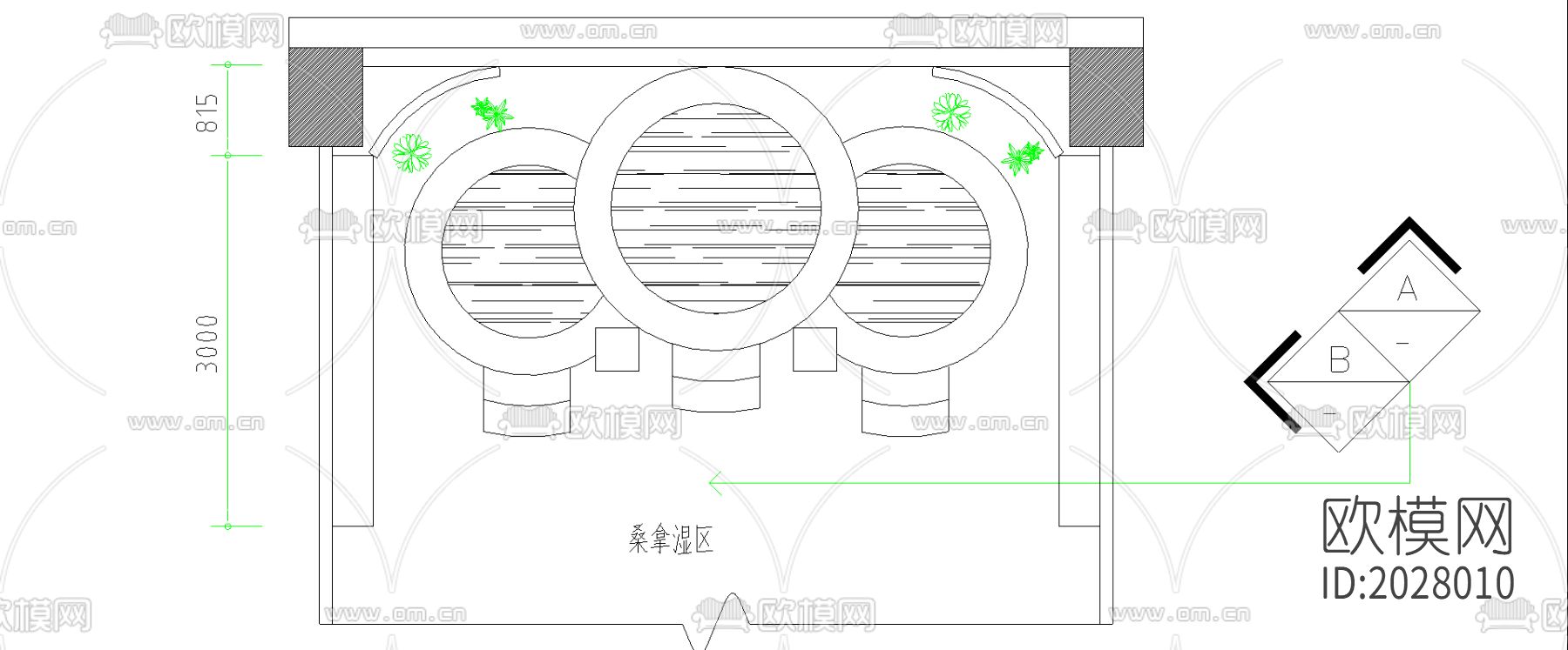 休息厅立面cad图库下载
