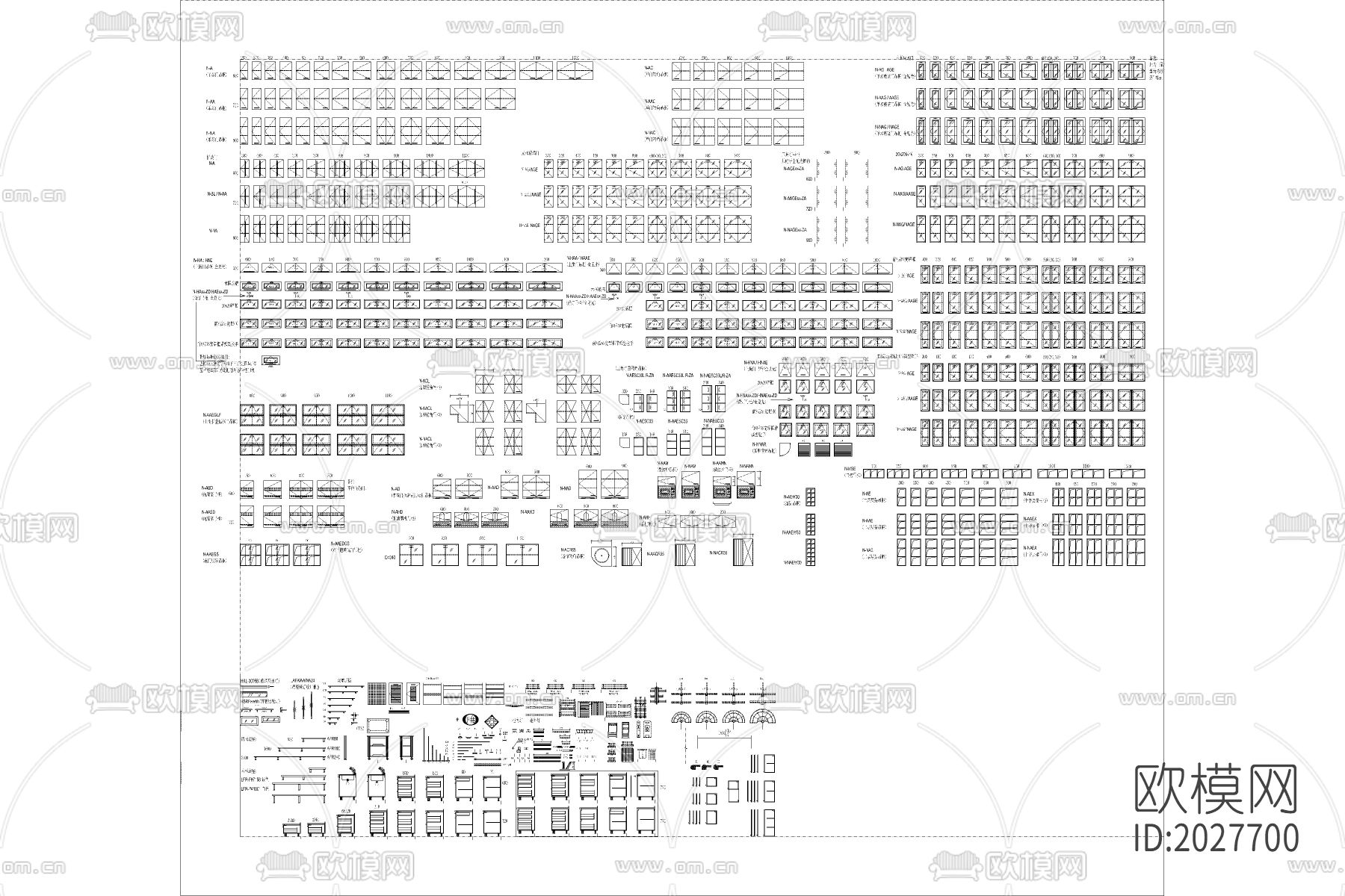 专业橱柜cad图库下载（渲染图2）