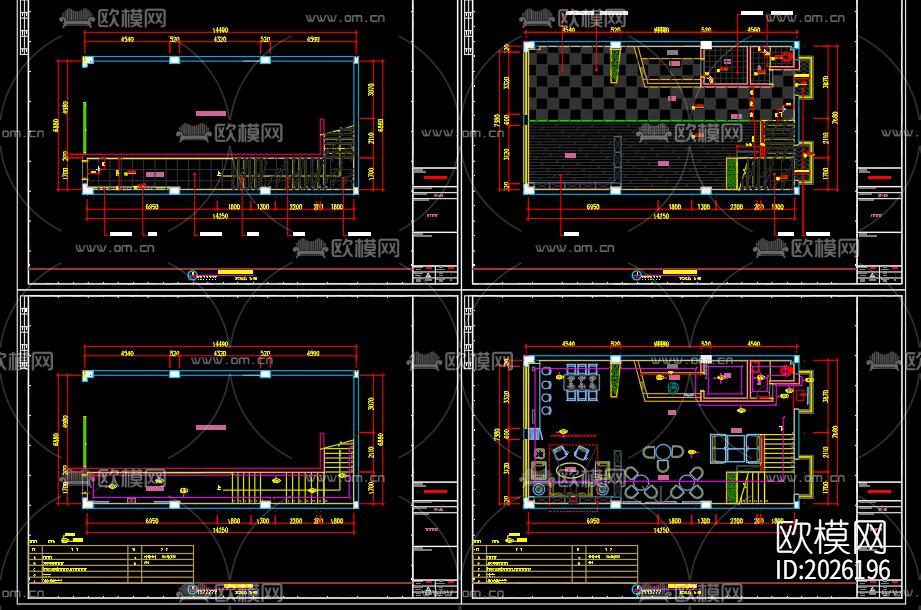 咖啡厅cad施工图下载（渲染图4）
