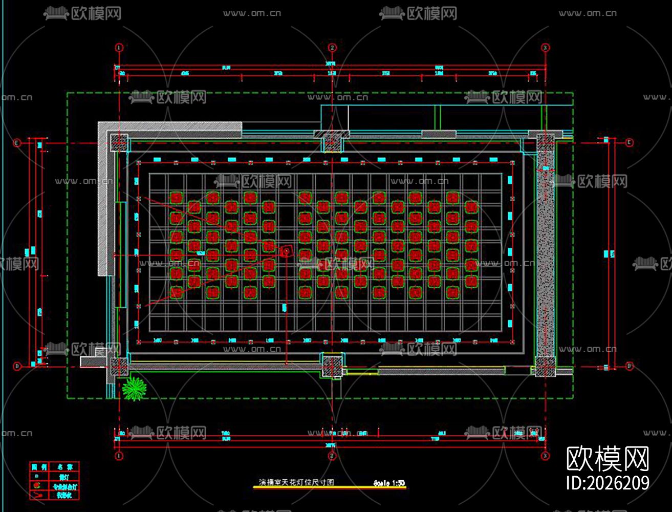 大学演播室cad施工图下载（渲染图6）
