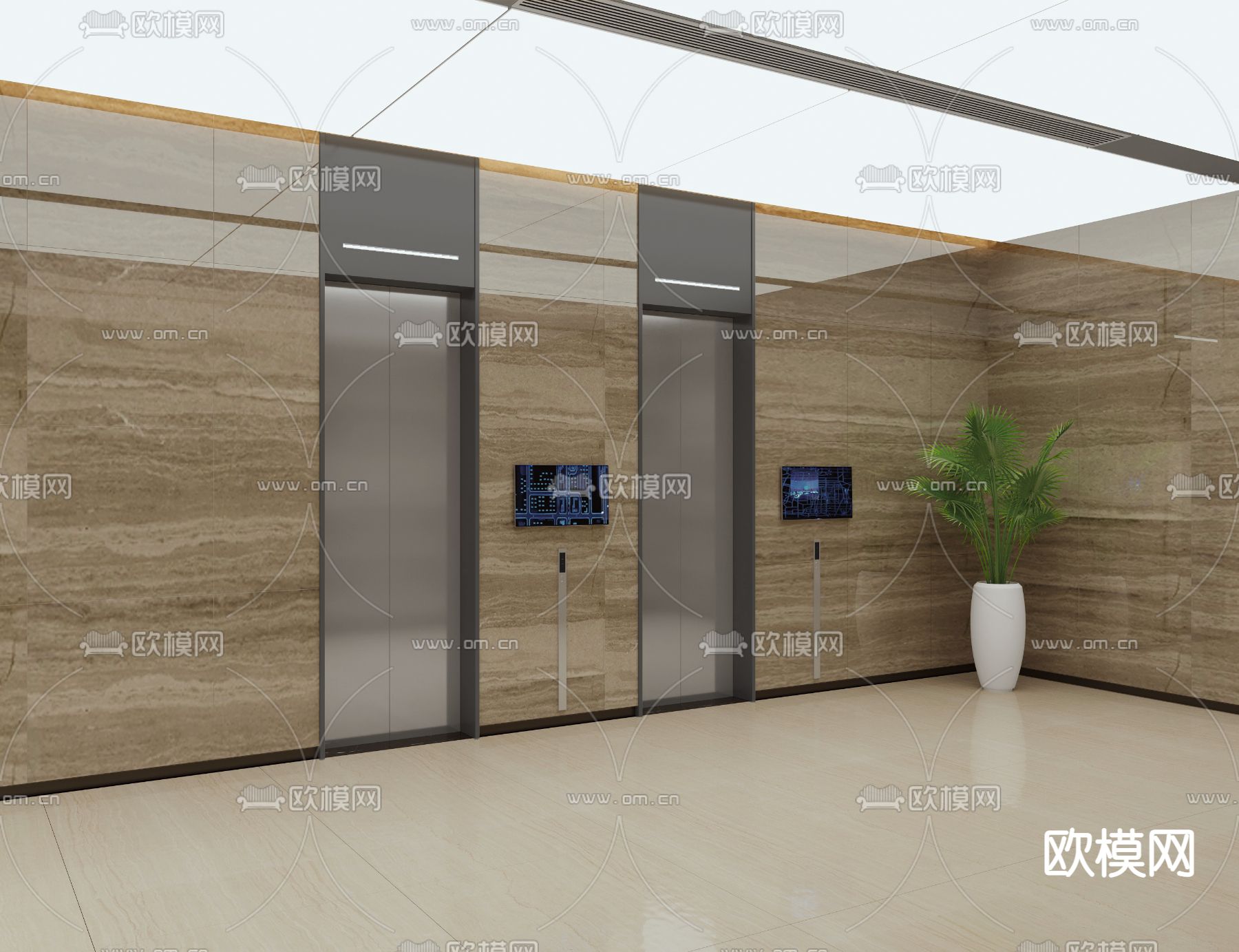 现代电梯免费3d模型下载