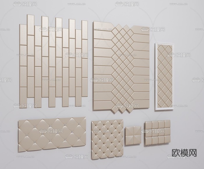 简欧皮革软包免费3d模型下载
