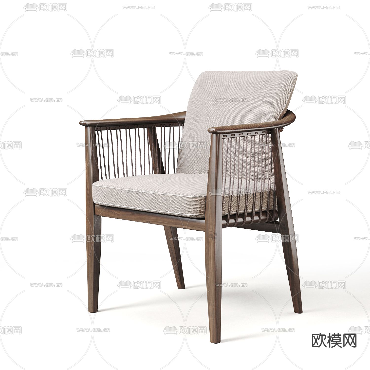 Poltrona Frau 布艺单椅3d模型下载（渲染图2）