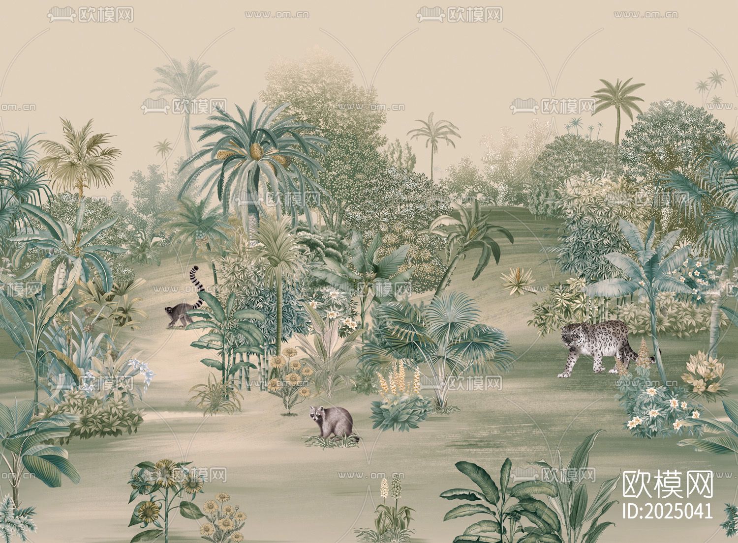 欧式丛林热带雨林壁纸下载（渲染图2）