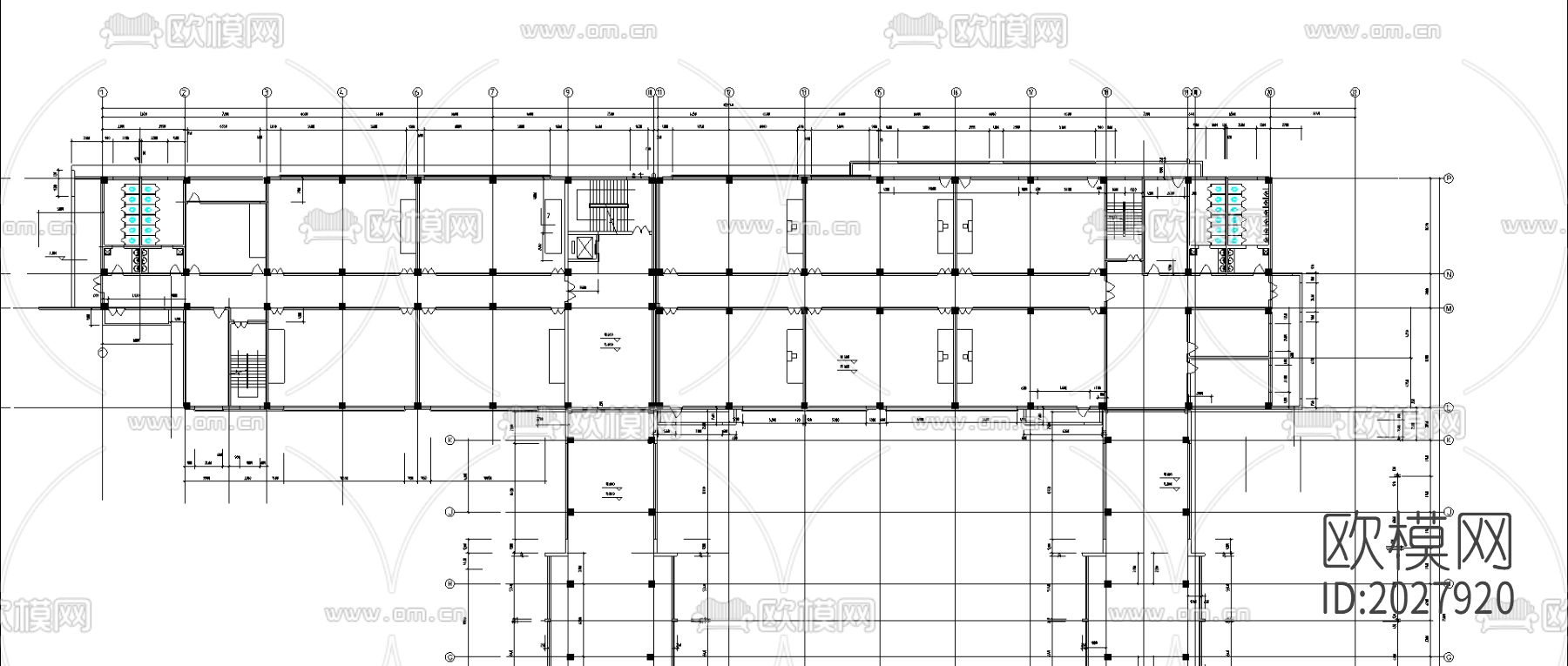 教学楼cad施工图下载（渲染图1）