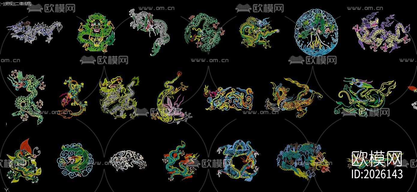 龙纹cad图库下载（渲染图4）
