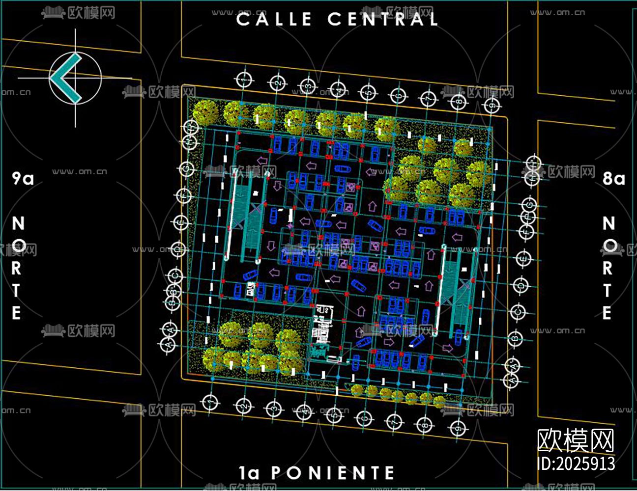 立体停车场cad施工图下载（渲染图1）