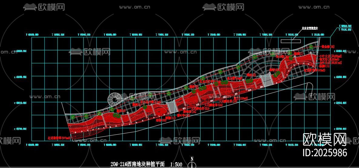 滨河景观带cad施工图下载（渲染图6）