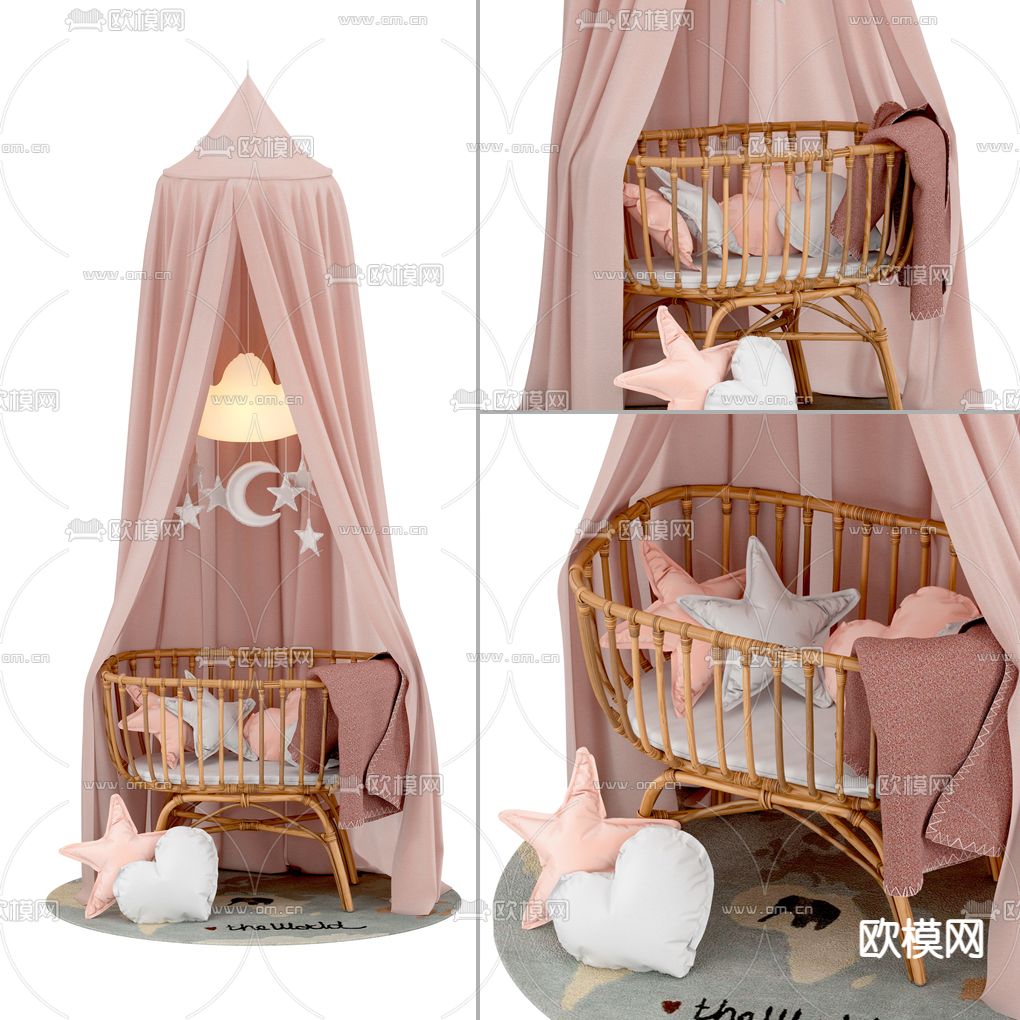 现代帐篷婴儿床3d模型下载