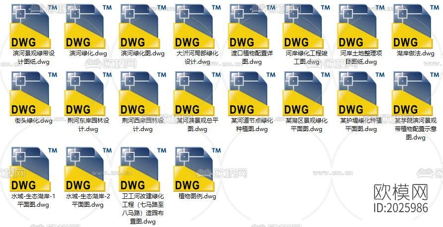 滨河景观带cad施工图下载（渲染图10）