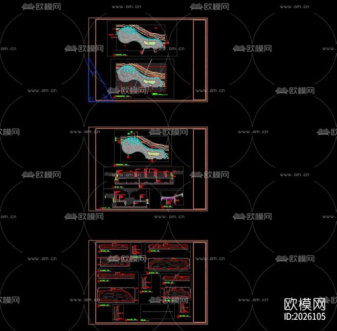 枯山水详图节点大样下载（渲染图2）