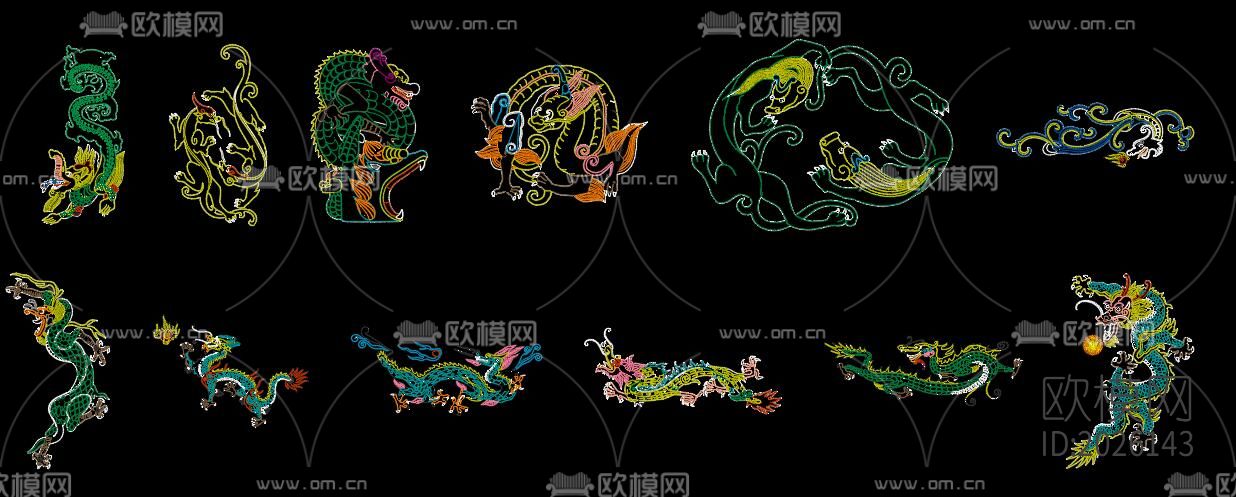 龙纹cad图库下载（渲染图6）