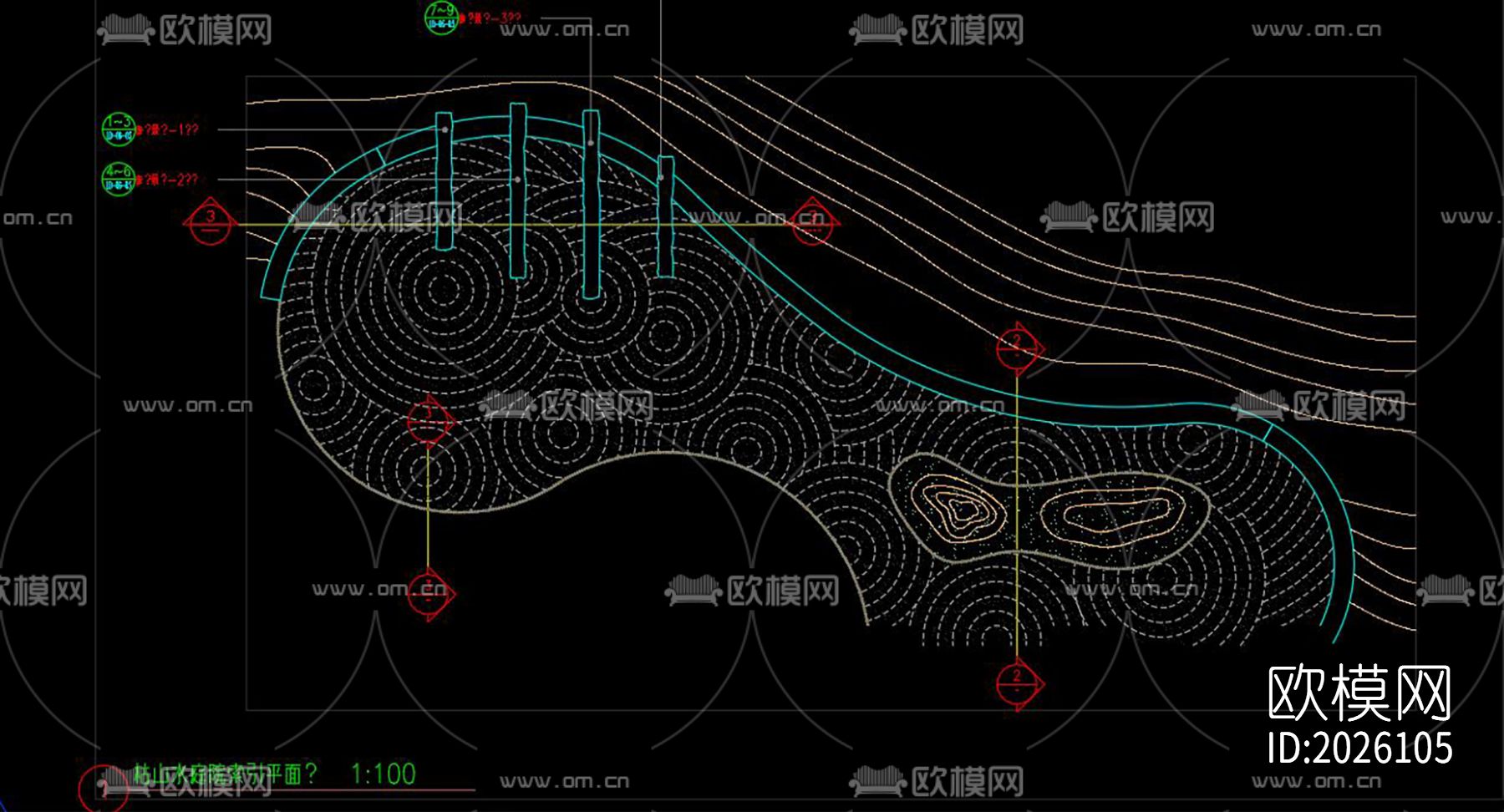 枯山水详图节点大样下载（渲染图3）
