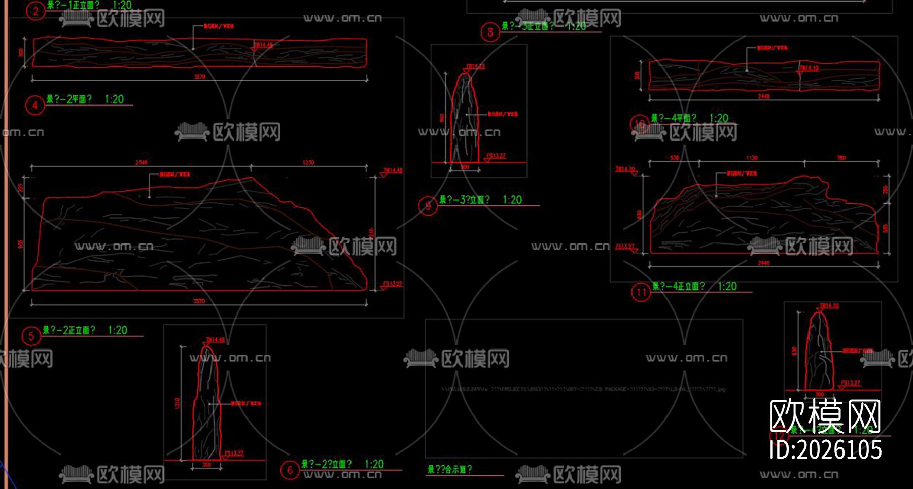 枯山水详图节点大样下载（渲染图5）
