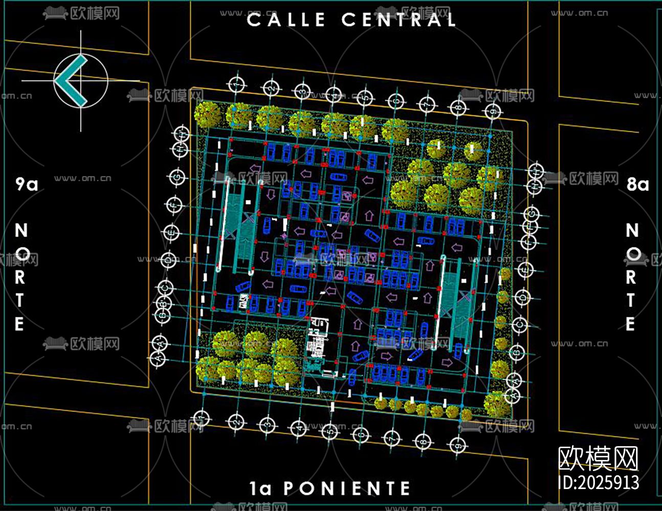 立体停车场cad施工图下载（渲染图6）