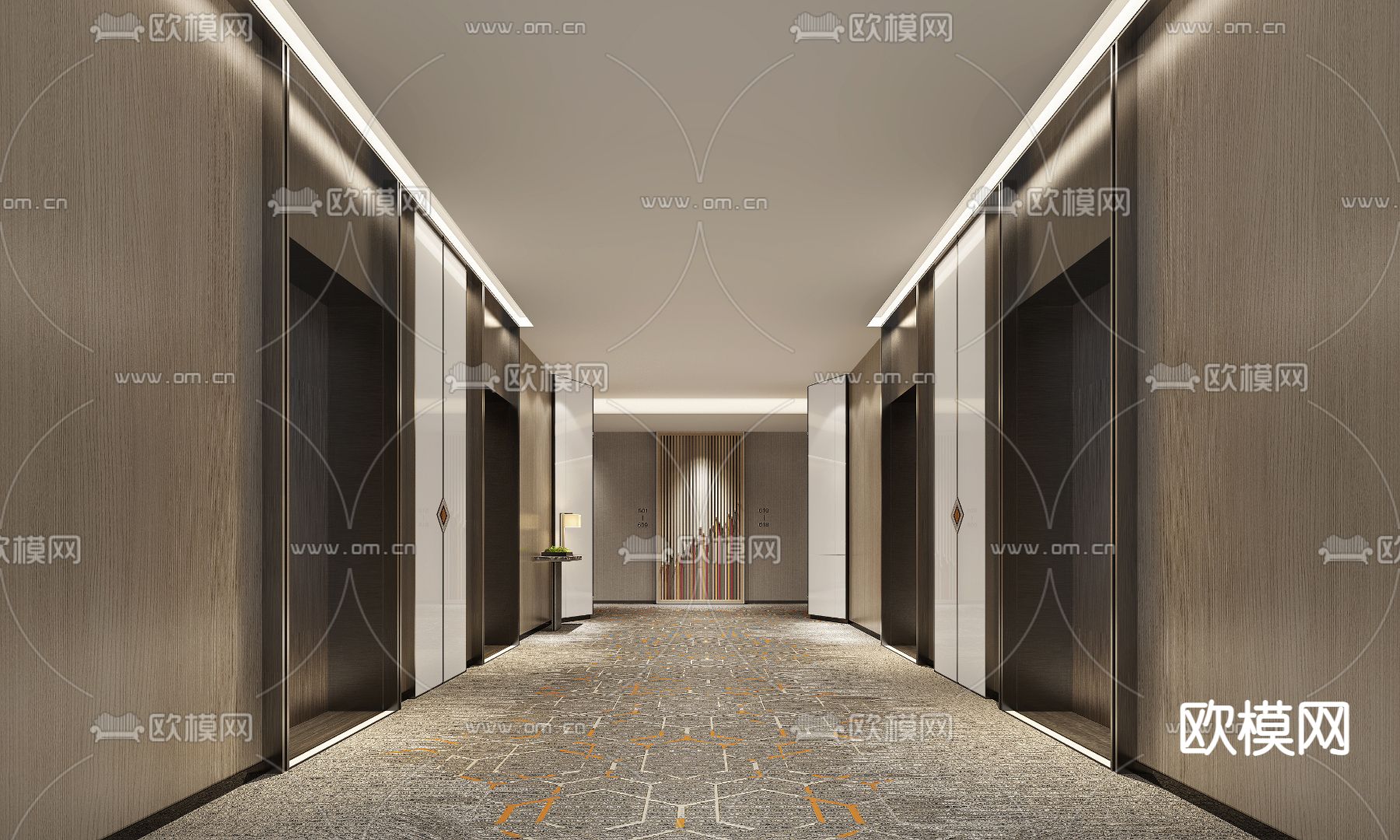 现代电梯间3d模型下载