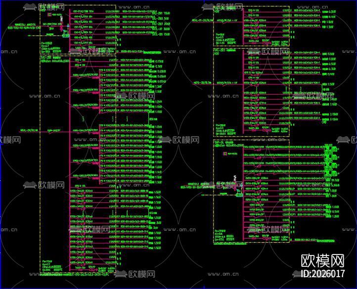 商场配电系统cad施工图下载（渲染图1）