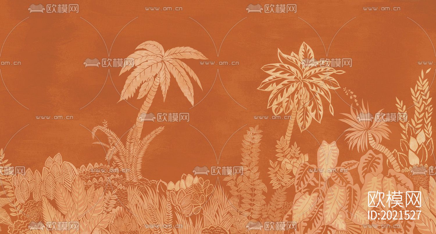 雨林植物壁画壁纸下载（渲染图3）
