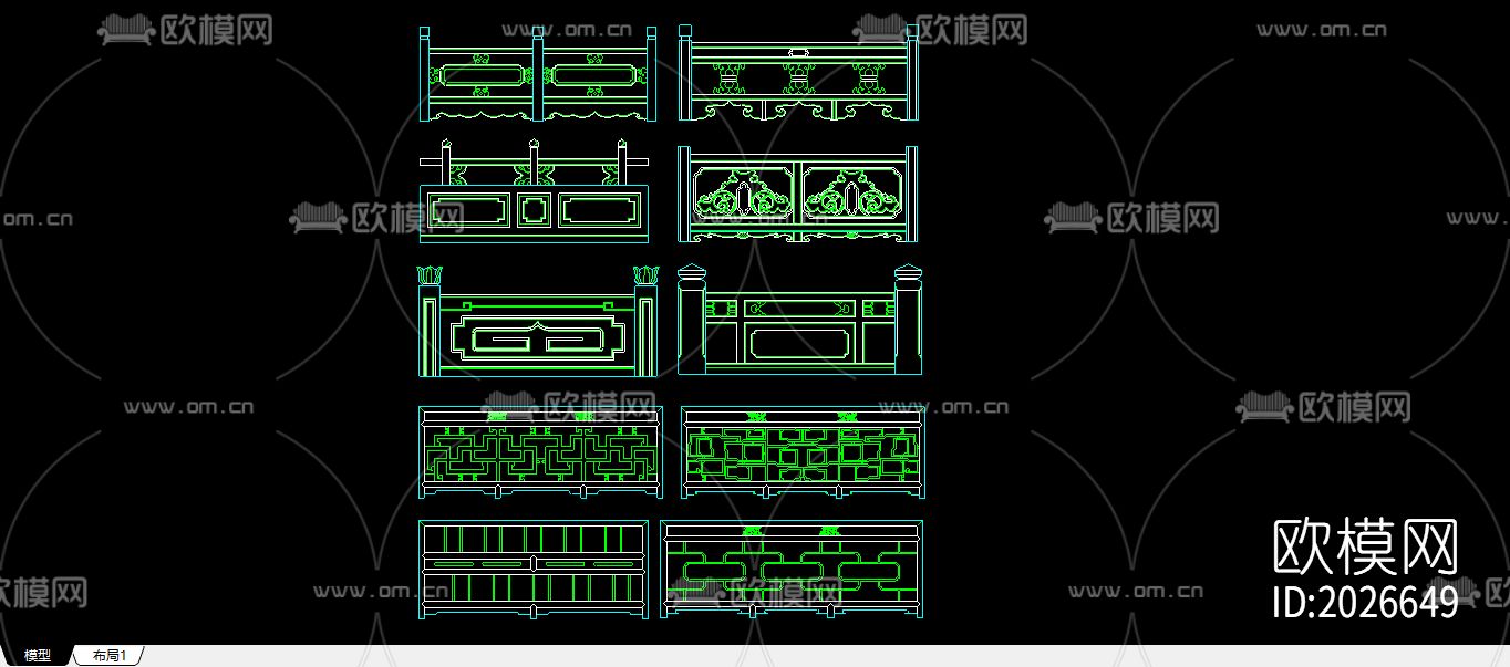 中式栏杆节点大样下载