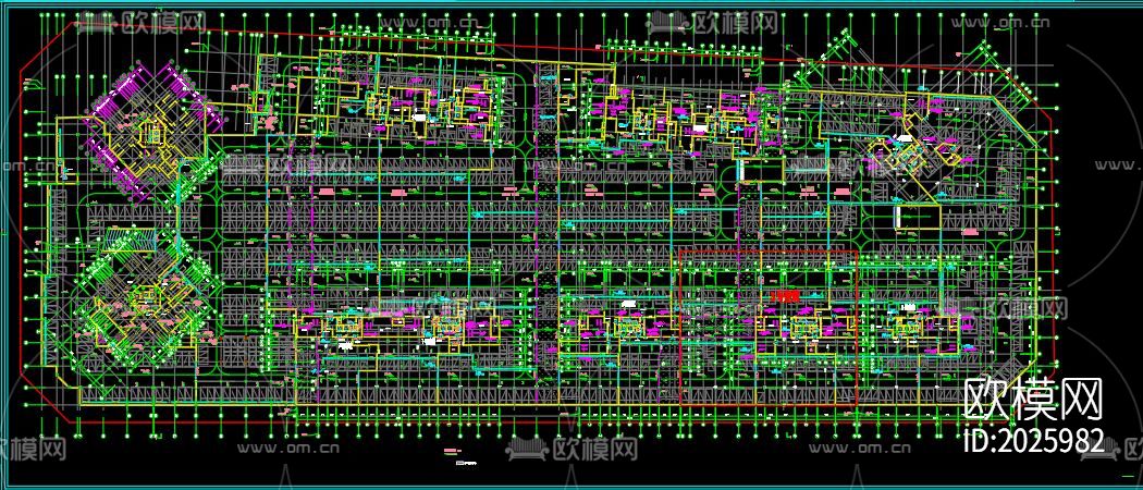 二十五层商业建筑cad施工图下载（渲染图5）