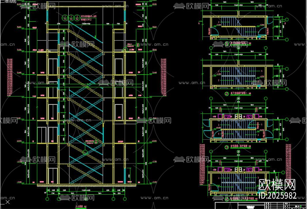 二十五层商业建筑cad施工图下载（渲染图8）