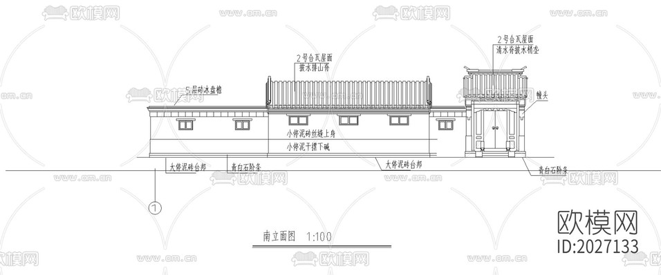 四合院cad施工圖下載(渲染圖3)