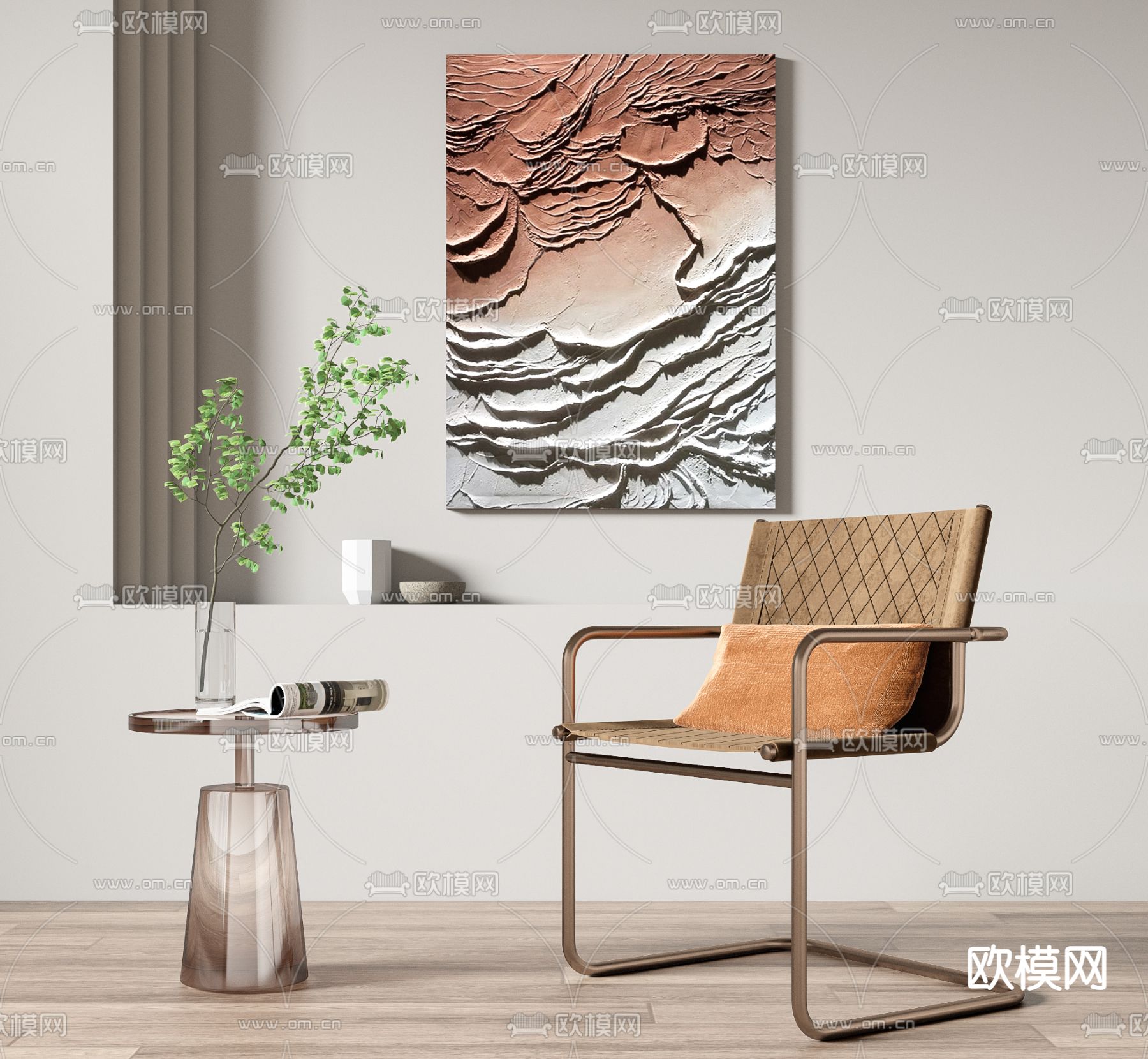 现代金属办公椅3d模型下载