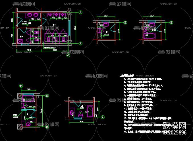 仪器设备车间cad施工图下载（渲染图6）