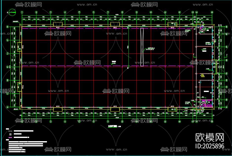 仪器设备车间cad施工图下载（渲染图3）