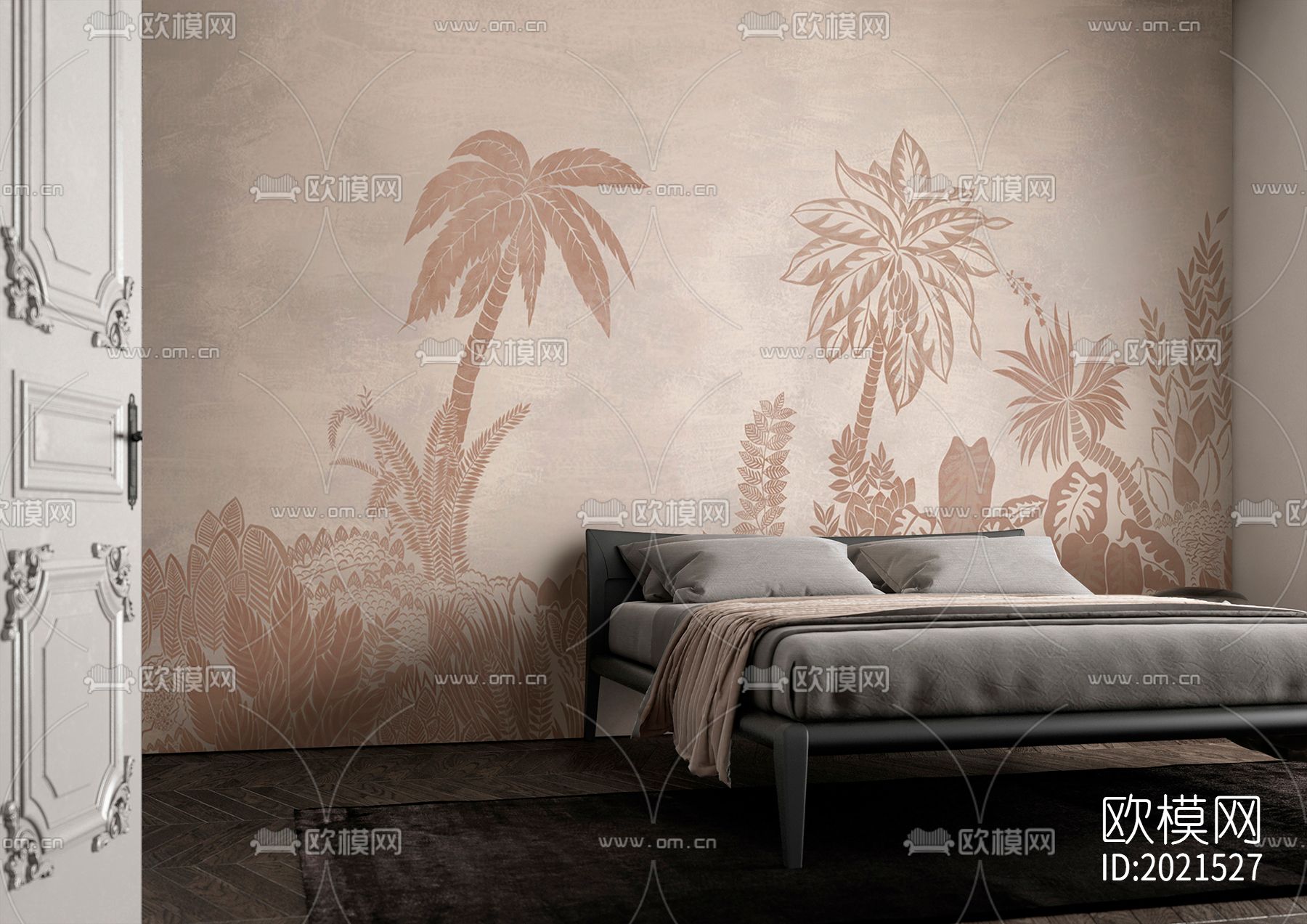 雨林植物壁画壁纸下载（渲染图2）