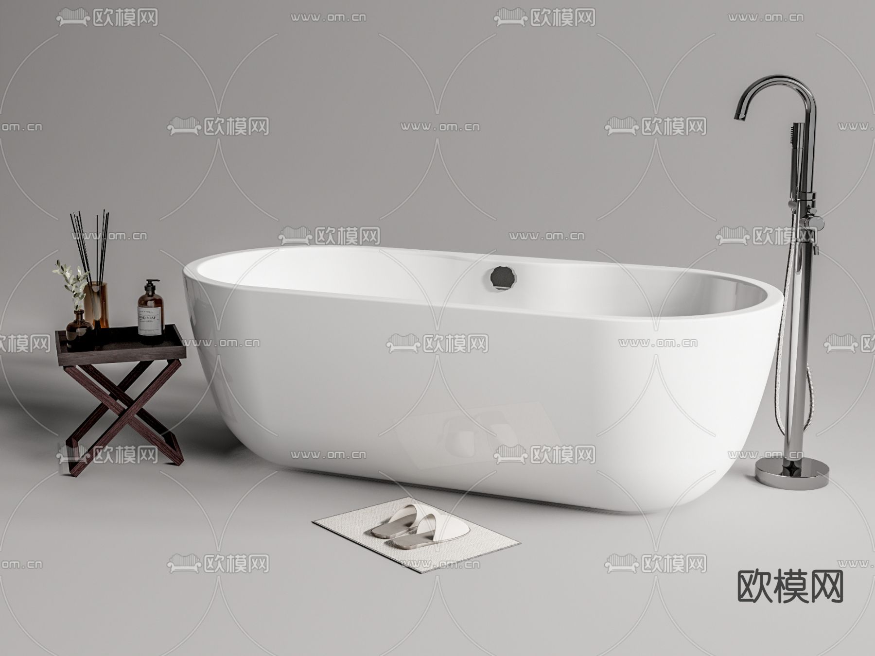 现代浴缸su模型下载（渲染图1）